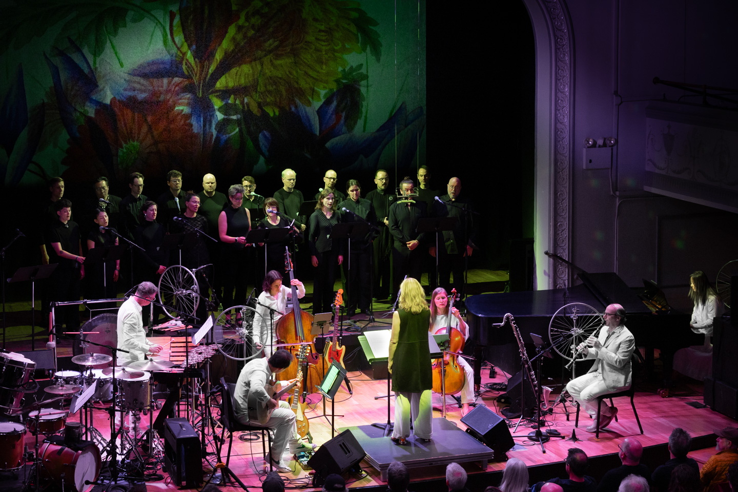 A large ensemble performing during Long Play Festival 2026